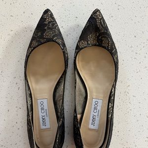 Jimmy choo size 38 black lace flats, never worn